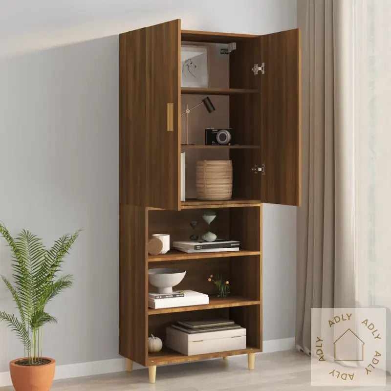 Hengende Veggskap Brun Eik 69,5X34X90 Cm