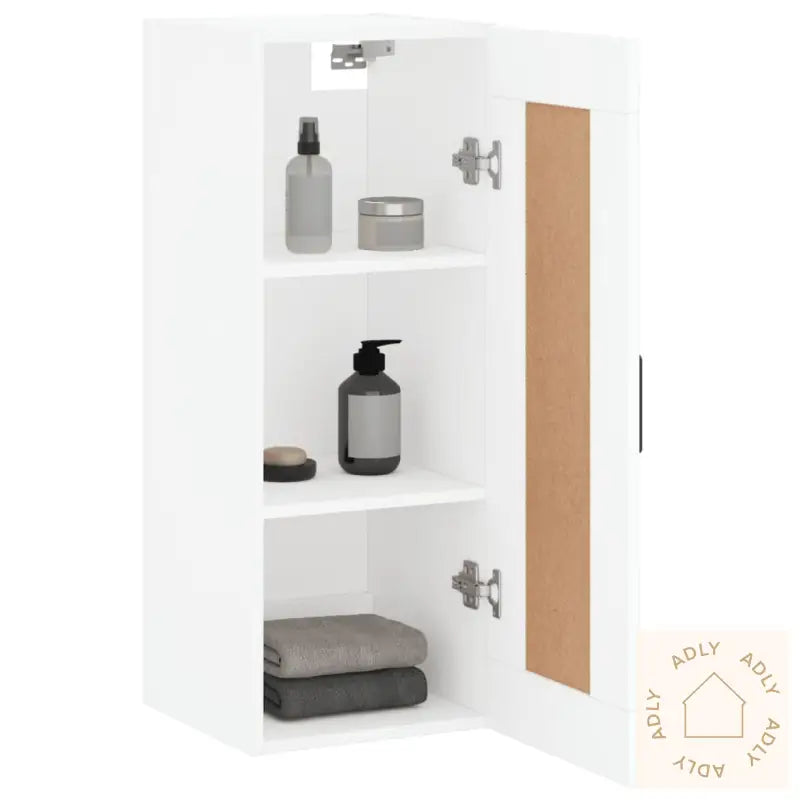 Veggmontert Skap Hvit 34,5X34X90 Cm Konstruert Tre