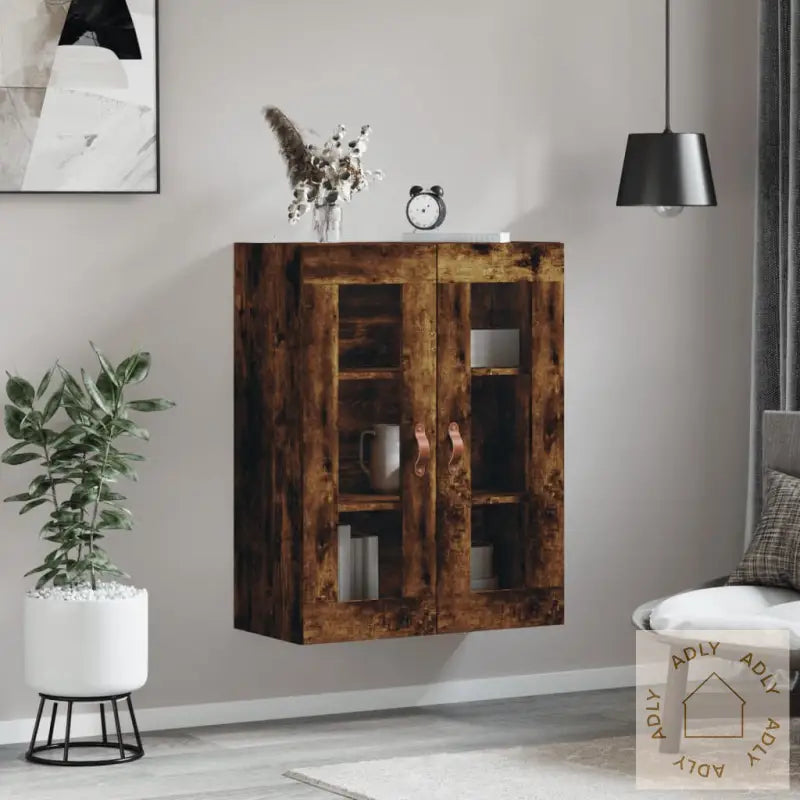 Veggskap Røkt Eik 69,5X34X90 Cm