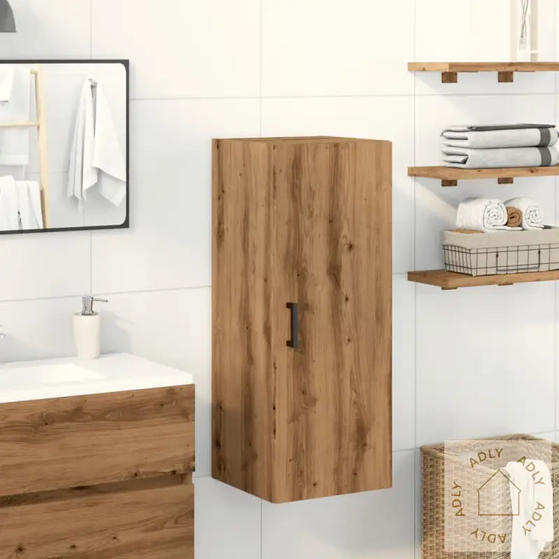 Veggskap Artisan Eik 34,5X34X90 Cm Konstruert Tre