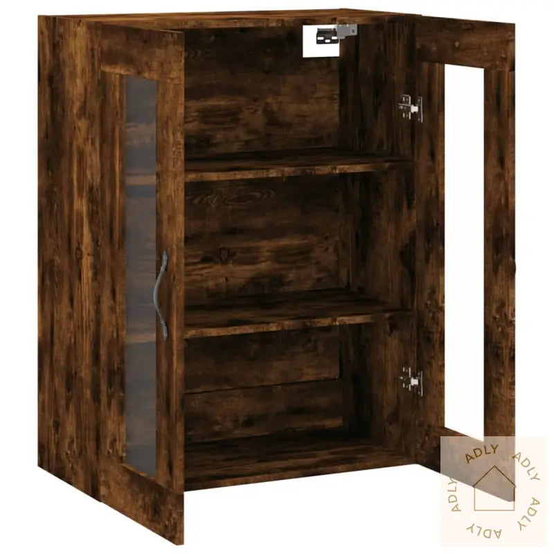 Veggskap Røkt Eik 69,5X34X90 Cm Konstruert Tre