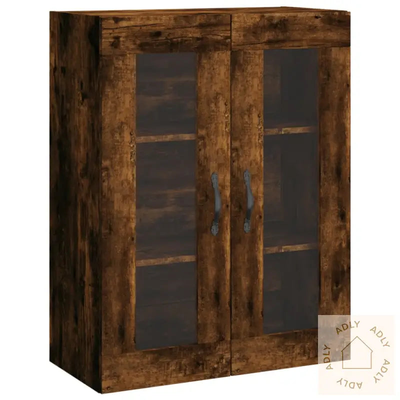 Veggskap Røkt Eik 69,5X34X90 Cm Konstruert Tre