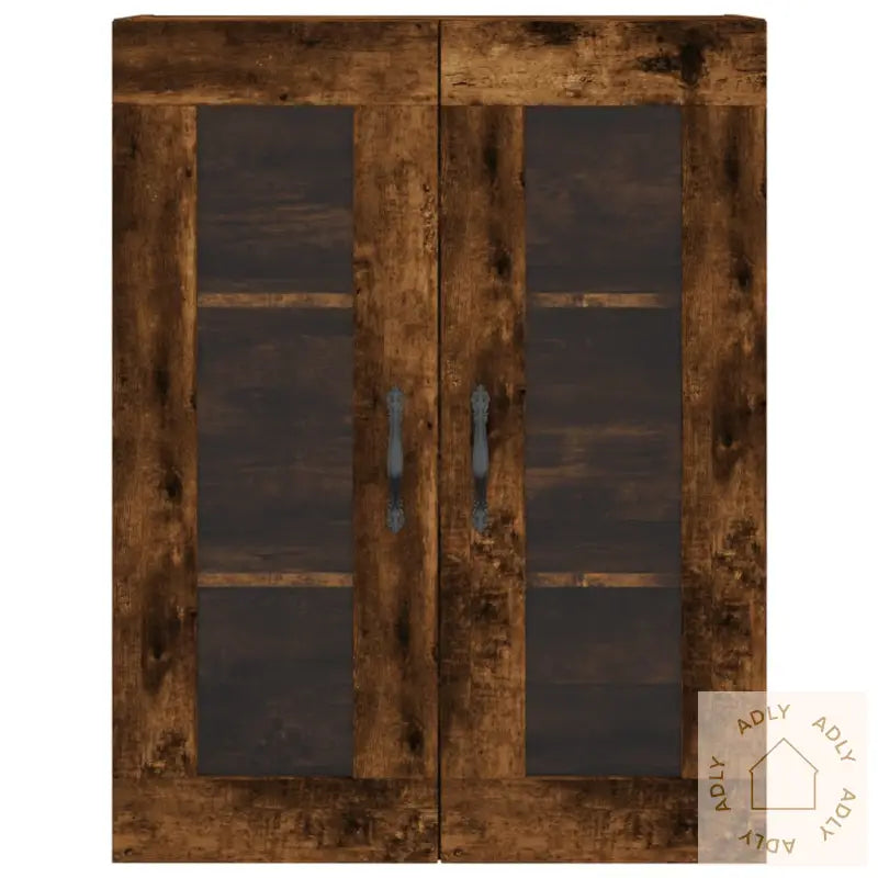 Veggskap Røkt Eik 69,5X34X90 Cm Konstruert Tre