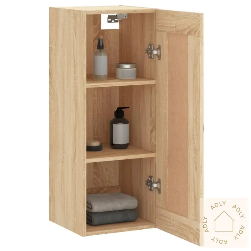 Veggmontert Skap Sonoma Eik 34,5X34X90 Cm Konstruert Tre