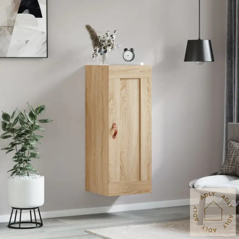Veggmontert Skap Sonoma Eik 34,5X34X90 Cm Konstruert Tre