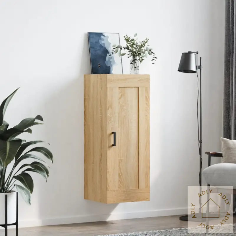 Veggmontert Skap Sonoma Eik 34,5X34X90 Cm Konstruert Tre