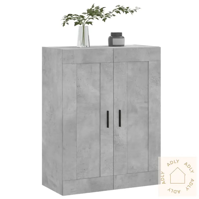 Veggskap Betonggrå 69,5X34X90 Cm Konstruert Tre
