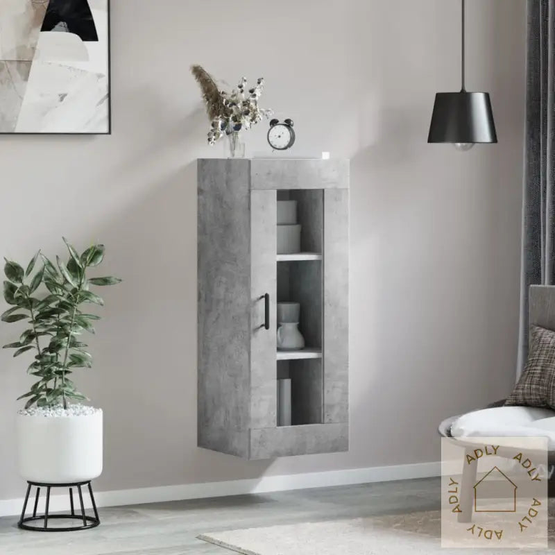 Veggskap Betonggrå 69,5X34X90 Cm