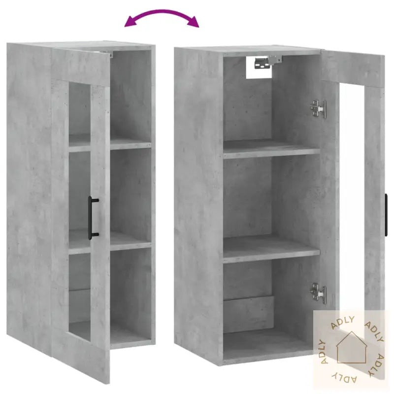 Veggskap Betonggrå 69,5X34X90 Cm