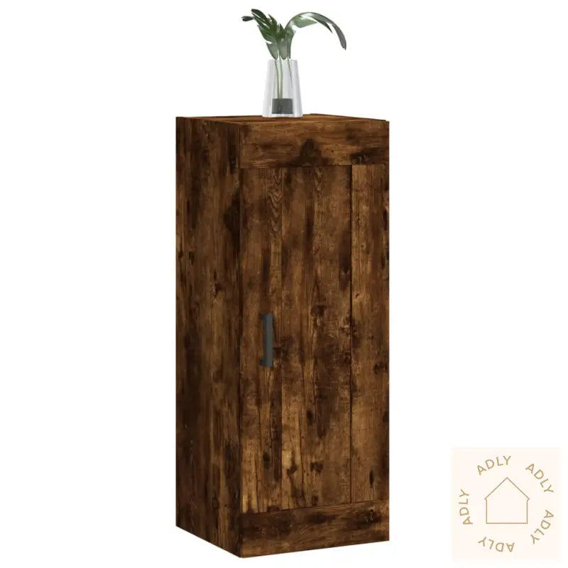 Veggskap Røkt Eik 34,5X34X90 Cm Konstruert Tre