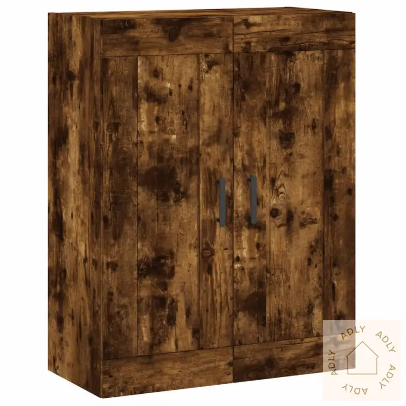 Veggskap Røkt Eik 69,5X34X90 Cm Konstruert Tre