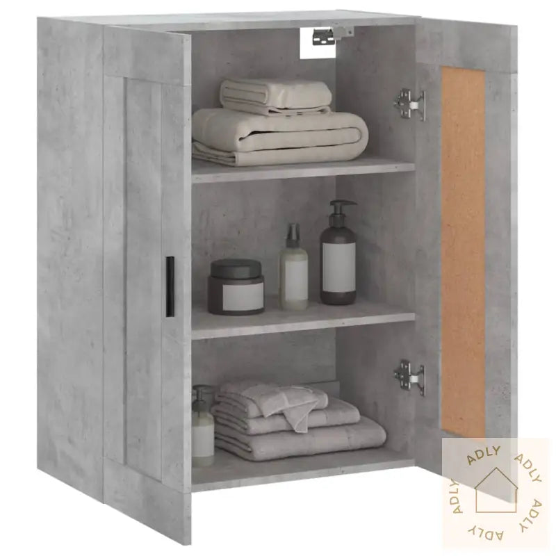 Veggskap Betonggrå 69,5X34X90 Cm Konstruert Tre