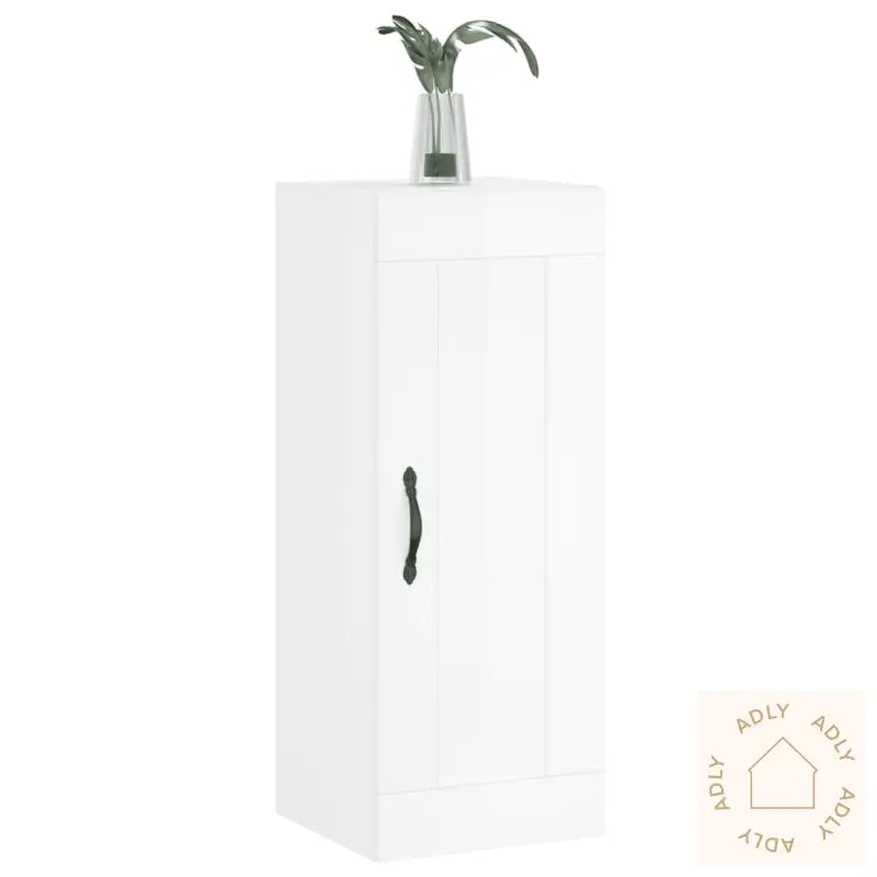Veggmontert Skap Høyskap Hvit 34,5X34X90 Cm Konstruert Tre