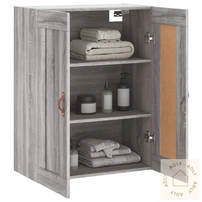 Veggskap Grå Sonoma 69,5X34X90 Cm Konstruert Tre