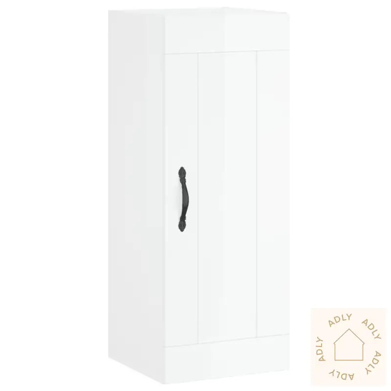 Veggmontert Skap Høyskap Hvit 34,5X34X90 Cm Konstruert Tre