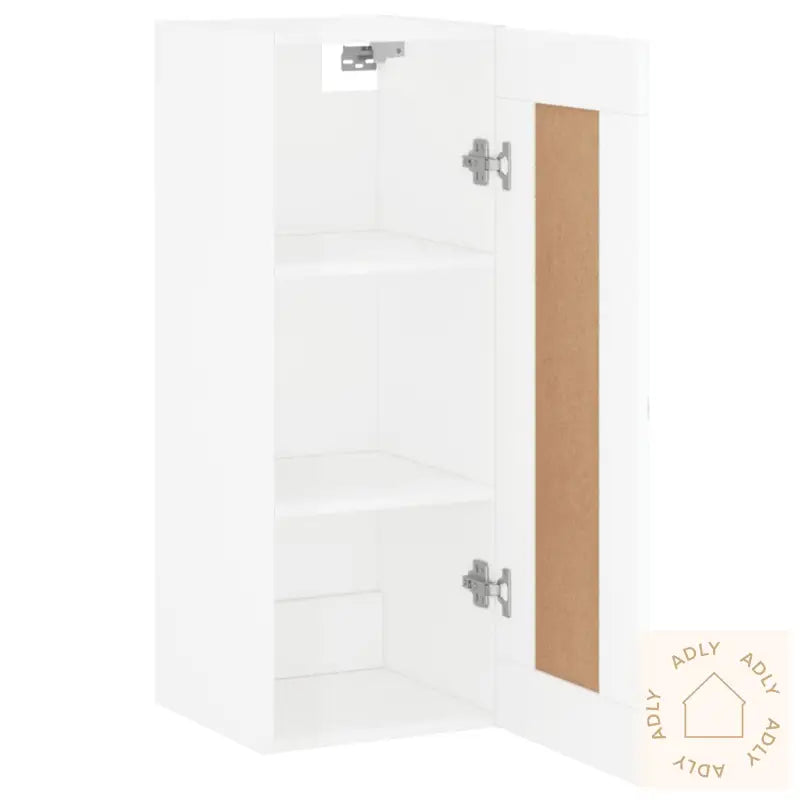 Veggmontert Skap Høyskap Hvit 34,5X34X90 Cm Konstruert Tre