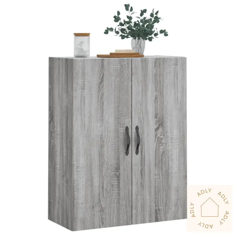 Veggskap Grå Sonoma 69,5X34X90 Cm Konstruert Tre