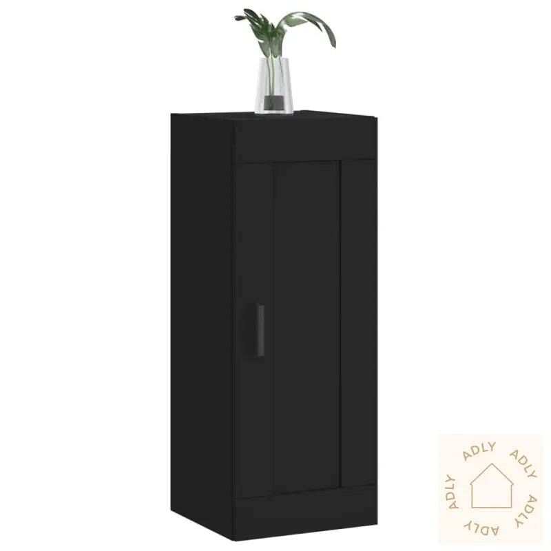 Veggmontert Skap Svart 34,5X34X90 Cm Konstruert Tre