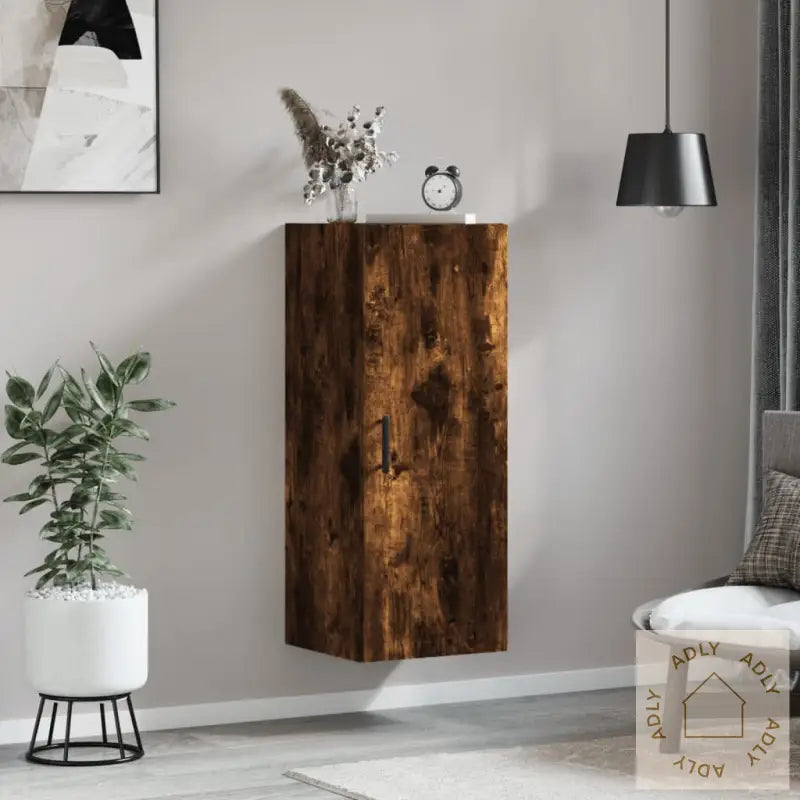 Veggskap Røkt Eik 34,5X34X90 Cm