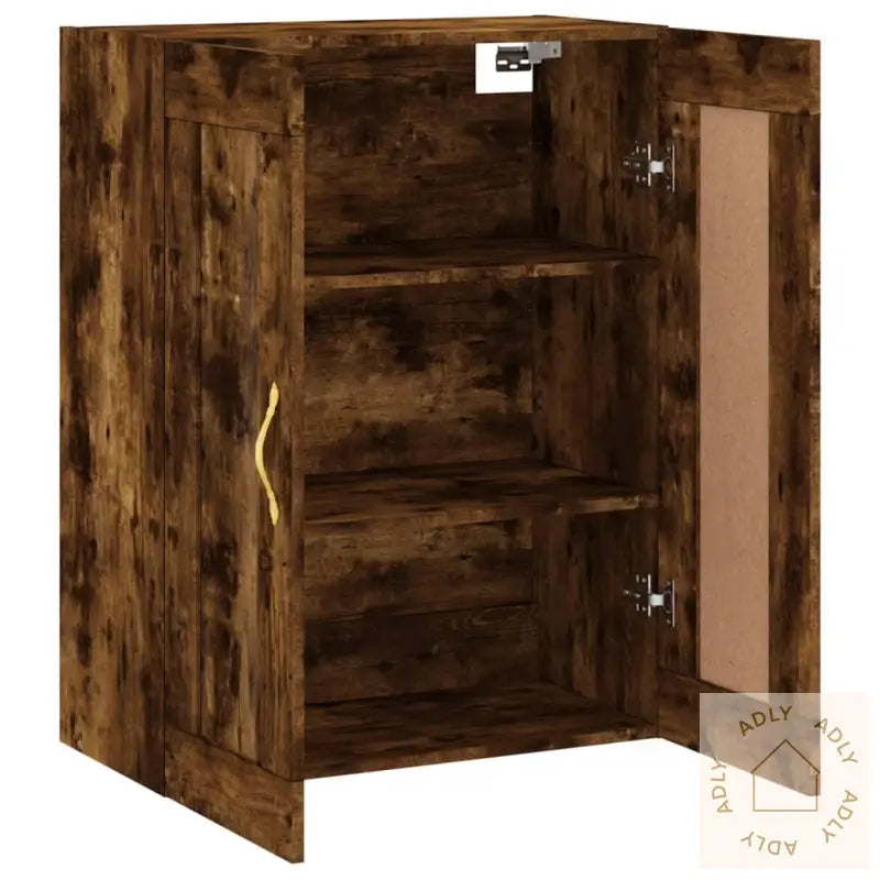 Veggskap Røkt Eik 69,5X34X90 Cm Konstruert Tre