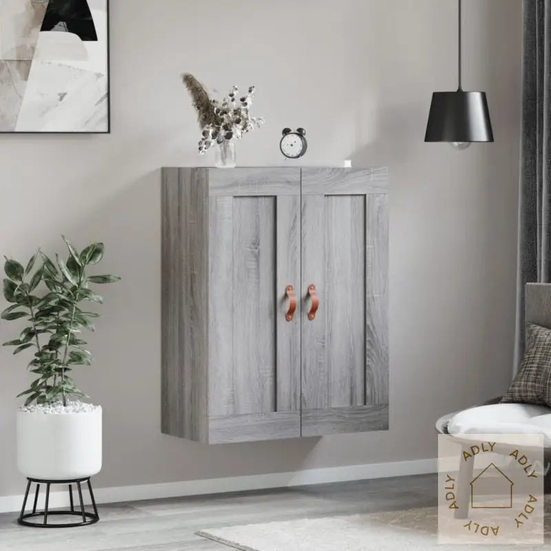 Veggskap Grå Sonoma 69,5X34X90 Cm Konstruert Tre