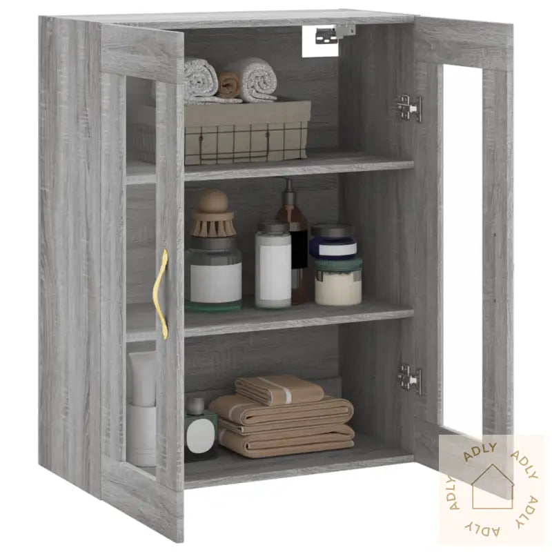 Veggskap Grå Sonoma 69,5X34X90 Cm