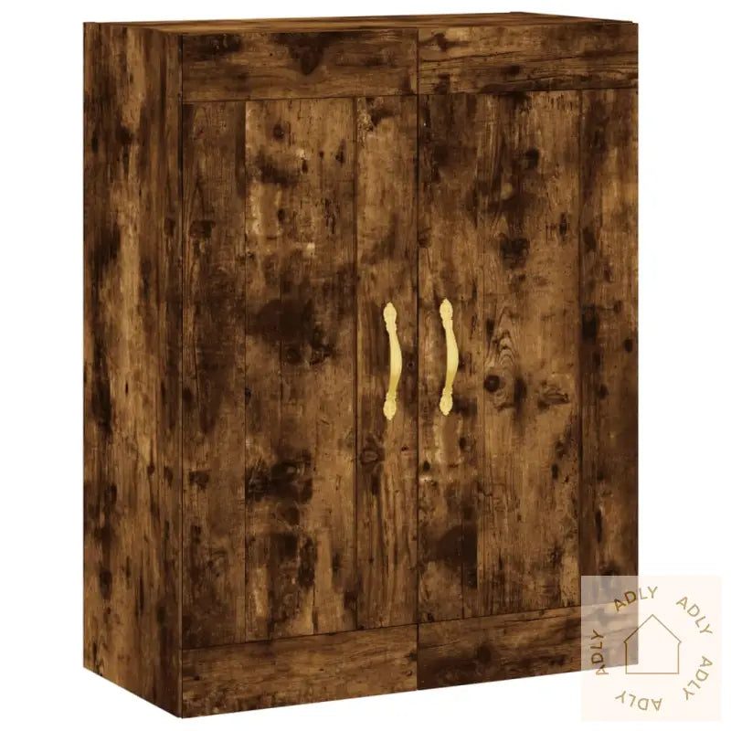 Veggskap Røkt Eik 69,5X34X90 Cm Konstruert Tre