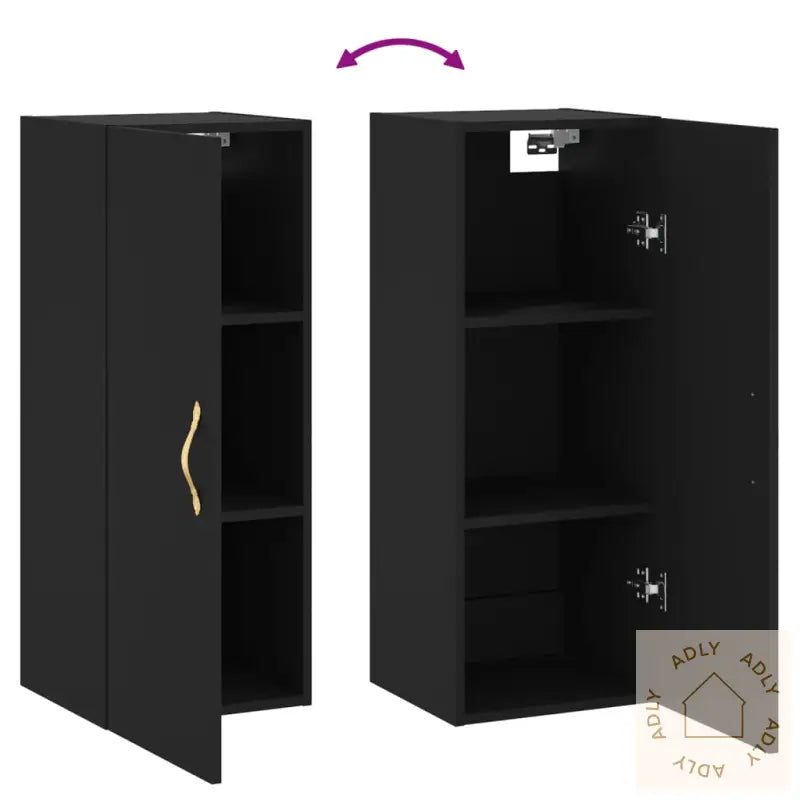 Veggskap Svart 34,5X34X90 Cm