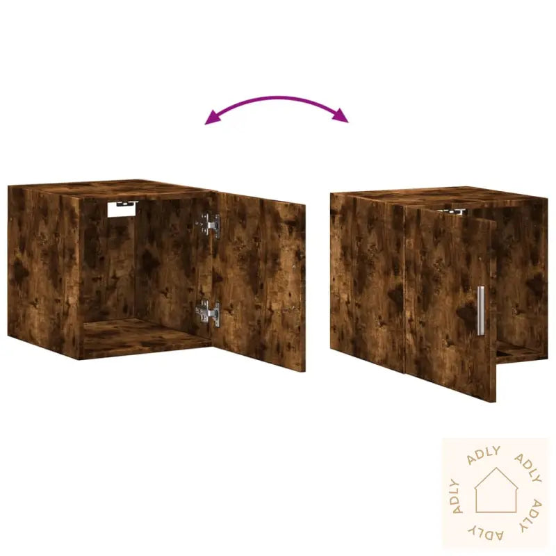 Veggskap Røkt Eik 40X42,5X40 Cm Konstruert Tre