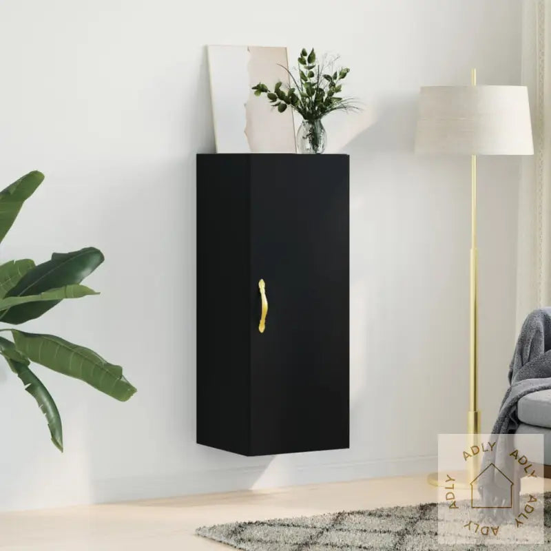 Veggskap Svart 34,5X34X90 Cm