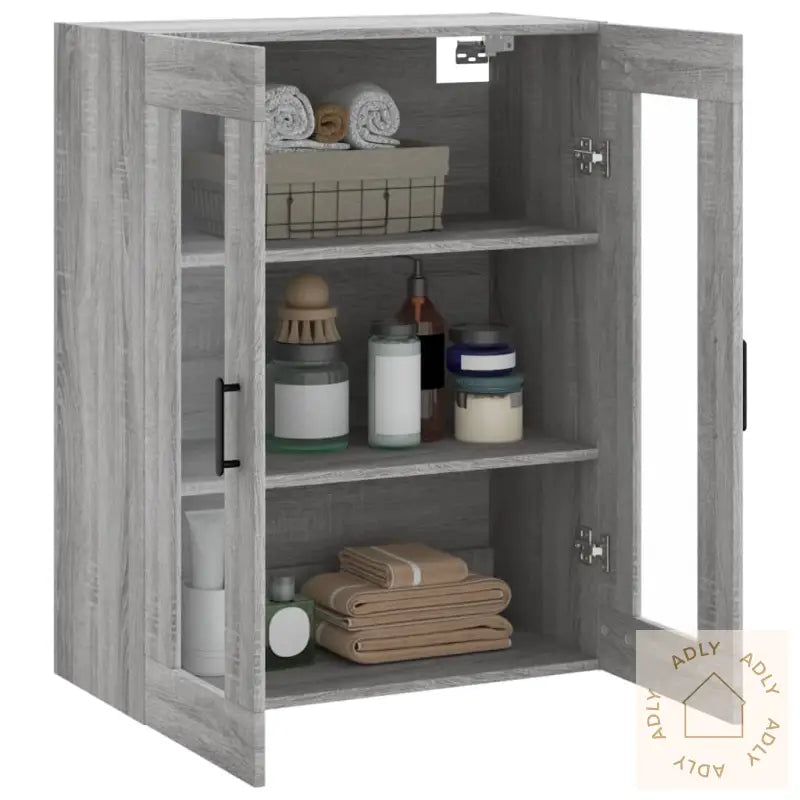 Veggskap Grå Sonoma 69,5X34X90 Cm