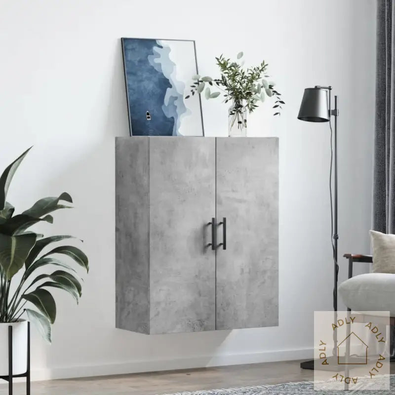 Veggskap Betonggrå 69,5X34X90 Cm