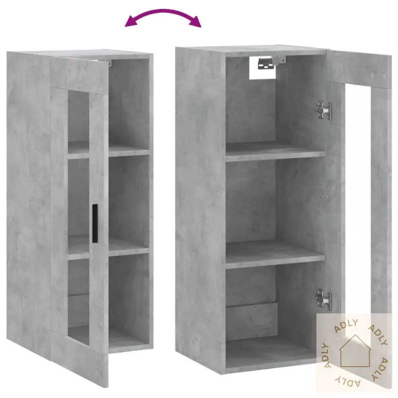 Veggskap Betonggrå 69,5X34X90 Cm