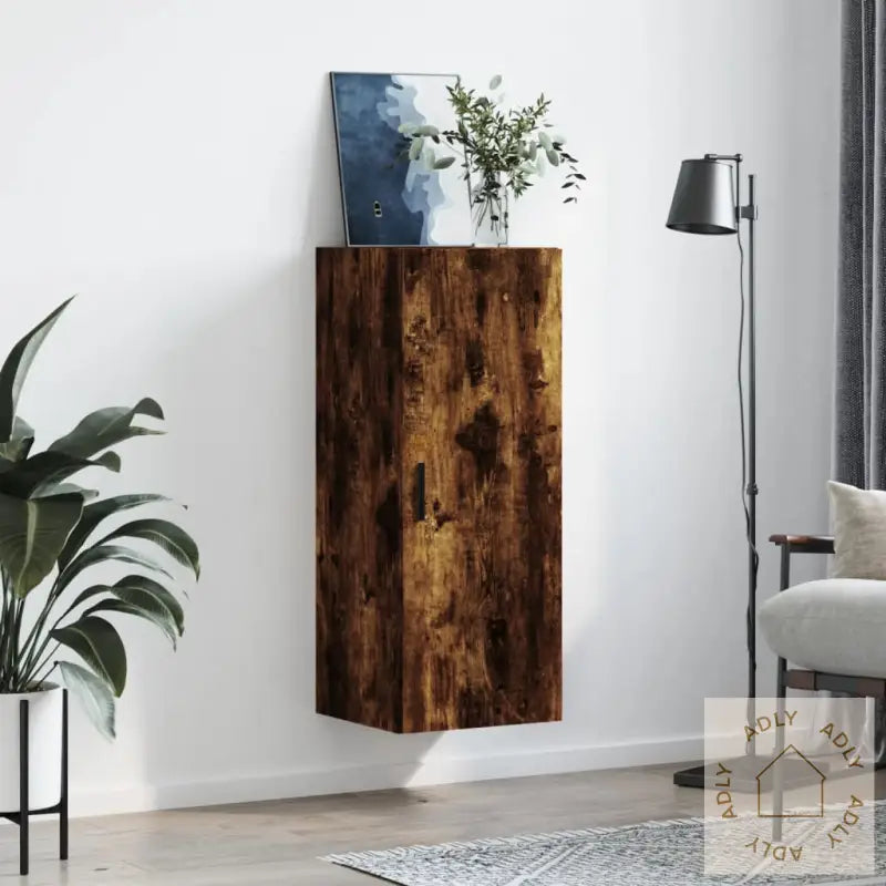 Veggskap Røkt Eik 34,5X34X90 Cm