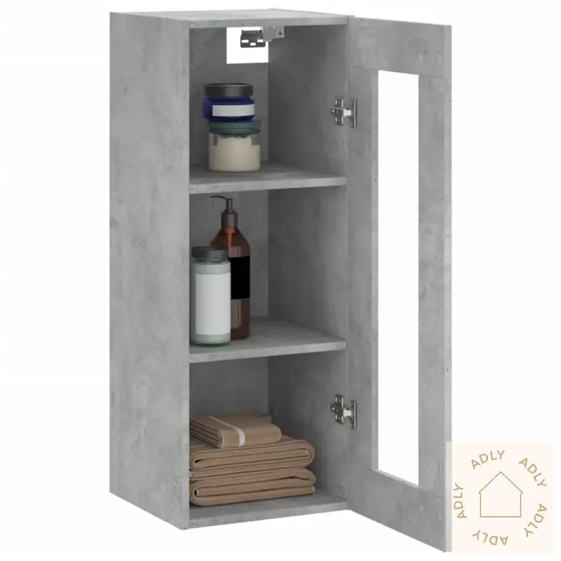 Veggskap Betonggrå 69,5X34X90 Cm