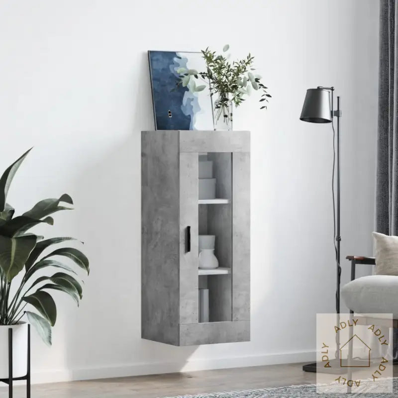 Veggskap Betonggrå 69,5X34X90 Cm