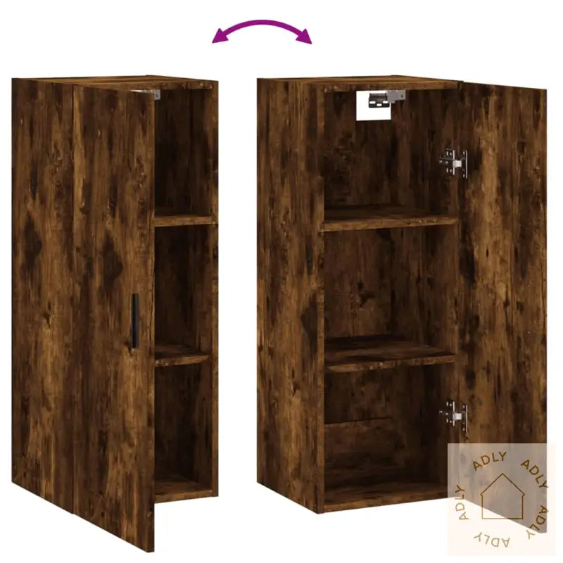 Veggskap Røkt Eik 34,5X34X90 Cm