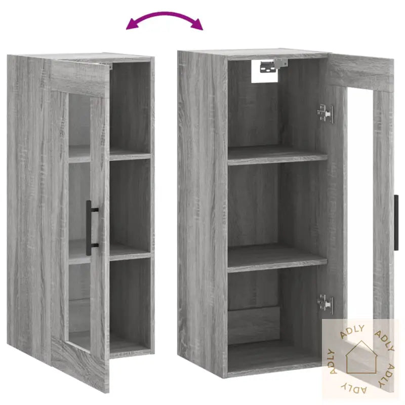 Veggskap Grå Sonoma 34,5X34X90 Cm