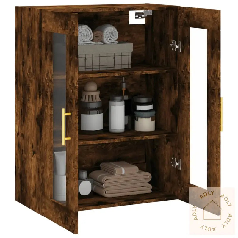 Veggskap Røkt Eik 69,5X34X90 Cm