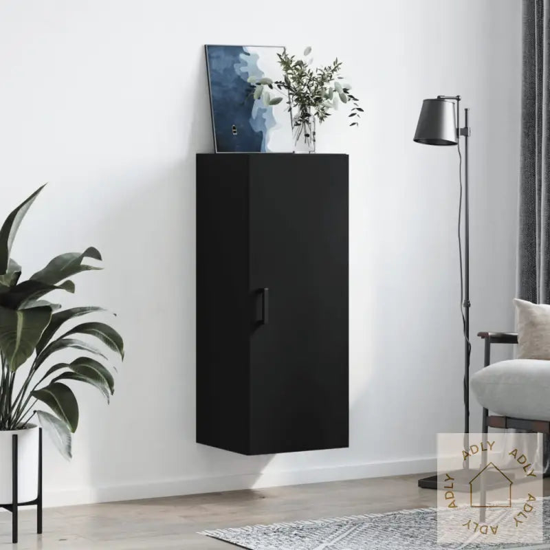 Veggskap Svart 34,5X34X90 Cm