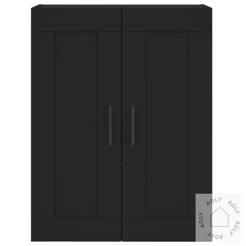 Veggmontert Skap Svart 69,5X34X90 Cm Konstruert Tre