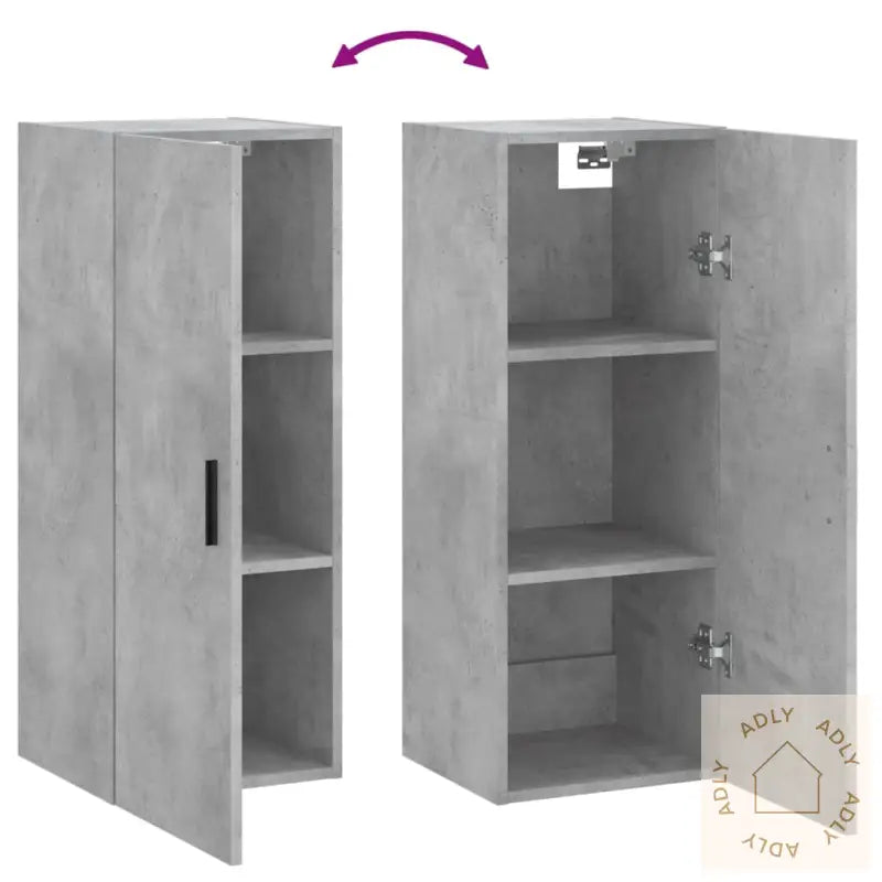 Veggskap Betonggrå 69,5X34X90 Cm