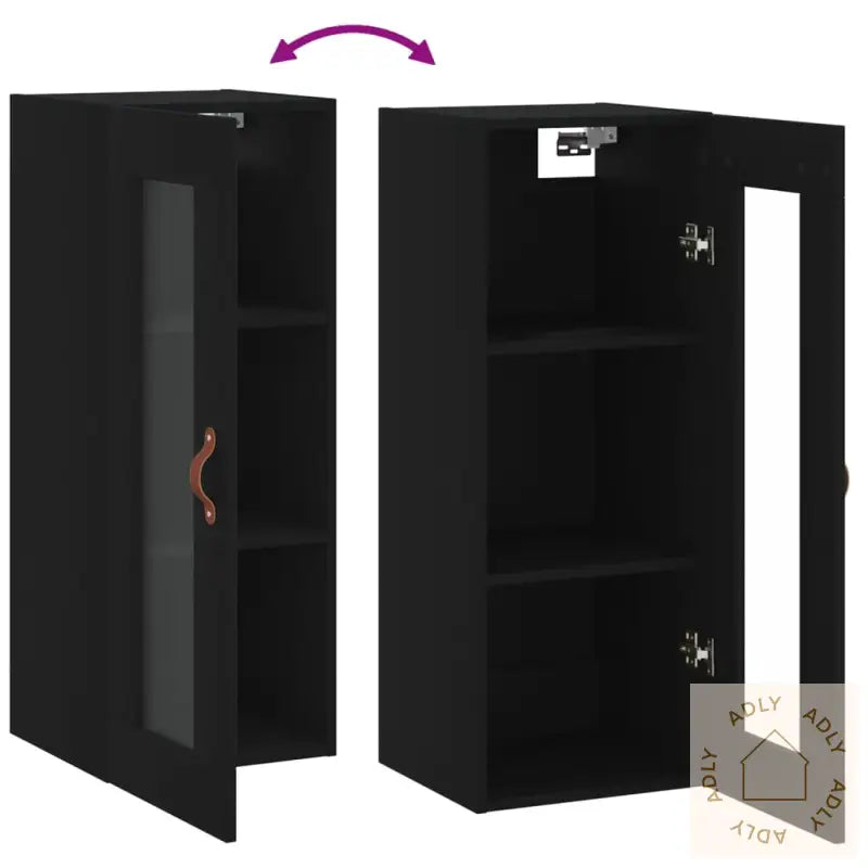 Veggskap Svart 34,5X34X90 Cm