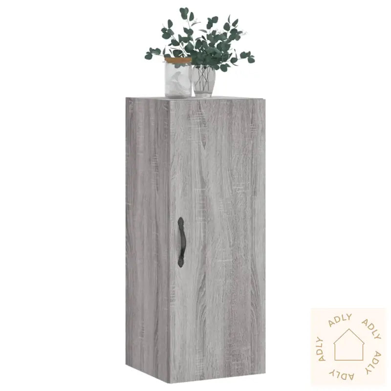 Veggmontert Skap Grå Sonoma 34,5X34X90 Cm Konstruert Tre