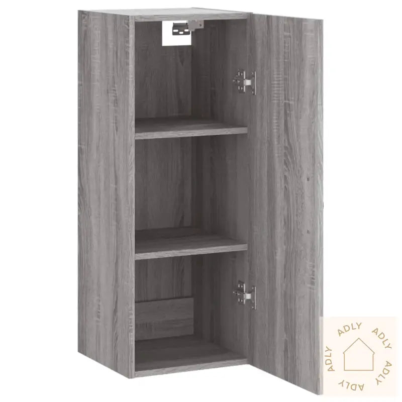 Veggmontert Skap Grå Sonoma 34,5X34X90 Cm Konstruert Tre