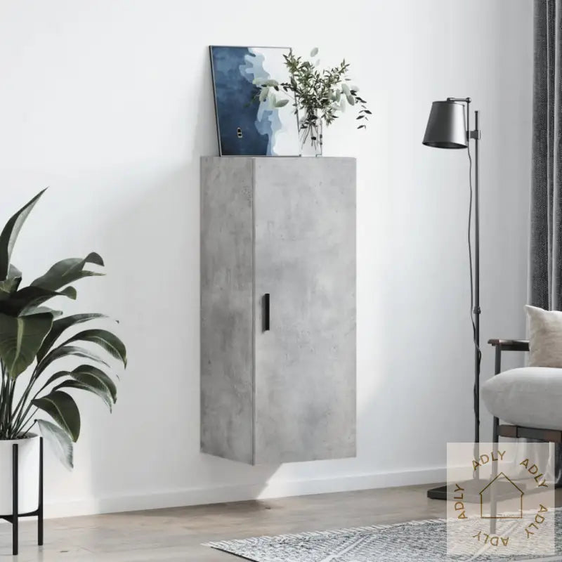 Veggskap Betonggrå 69,5X34X90 Cm