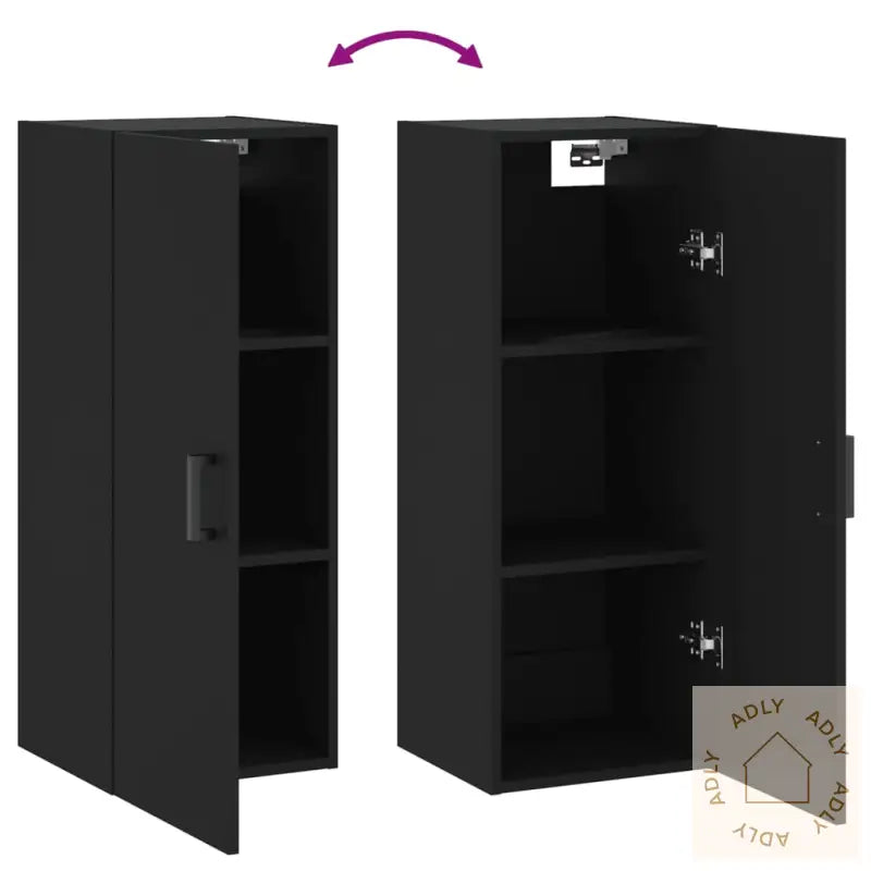 Veggskap Svart 34,5X34X90 Cm