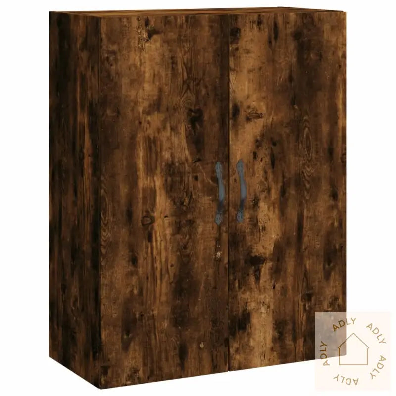 Veggskap Røkt Eik 69,5X34X90 Cm Konstruert Tre