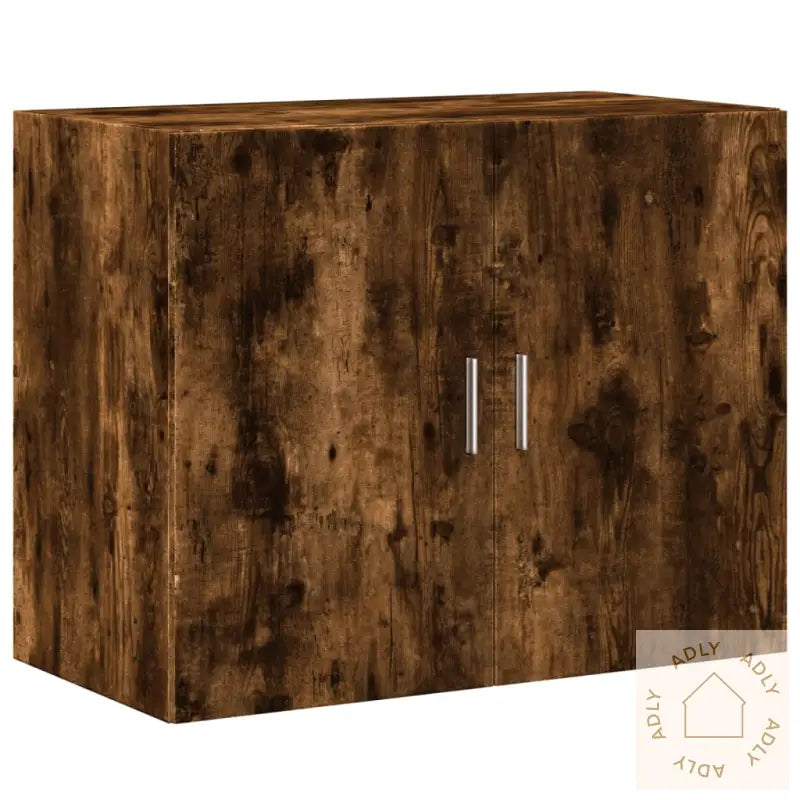 Veggskap Røkt Eik 80X42,5X64 Cm Konstruert Tre