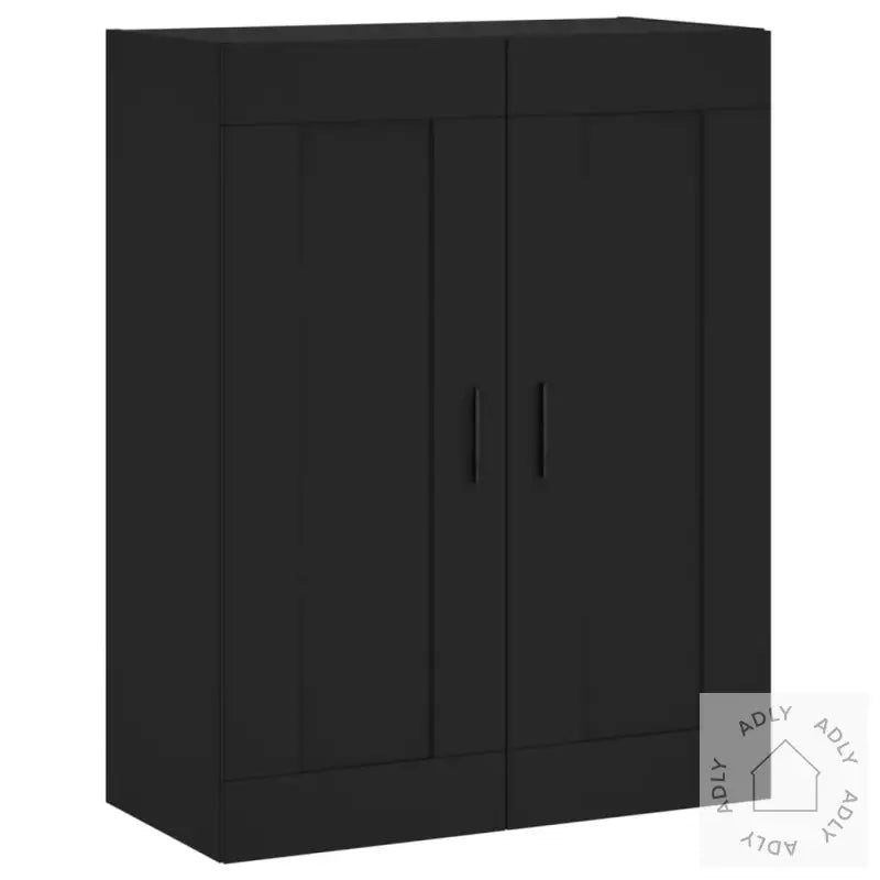 Veggmontert Skap Svart 69,5X34X90 Cm Konstruert Tre
